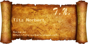 Titz Norbert névjegykártya